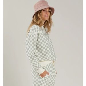 Rylee + Cru Large Mint White Checkered Crewneck NWT